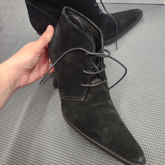 Coach black suede lace up booties - Picture 7 of 8